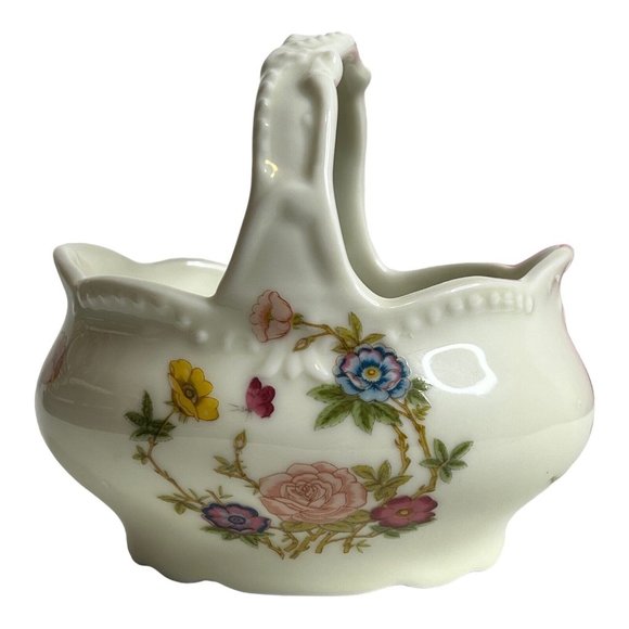 Takahashi San Francisco Porcelain Basket Floral‎ Butterfly Trinket Dish Japan - Picture 4 of 13